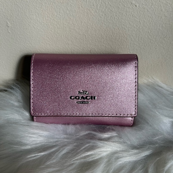 Coach Handbags - NWT Coach Micro Snap Wallet in Metallic Pink
